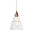 Mullan Lighting Lyx Adjustable Traditional Pendant with Clear Glass Shade in Antique Brass