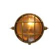 Mullan Lighting Ergo Round Small Bulkhead Wall Light in Antique Brass