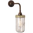 Mullan Lighting Jam Jar Industrial Wall Light in Antique Brass