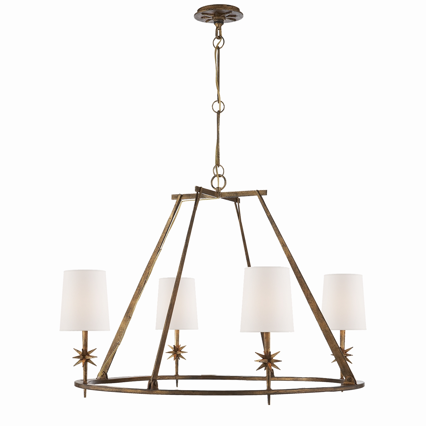 Visual Comfort Etoile Round Chandelier with Natural Paper Shade