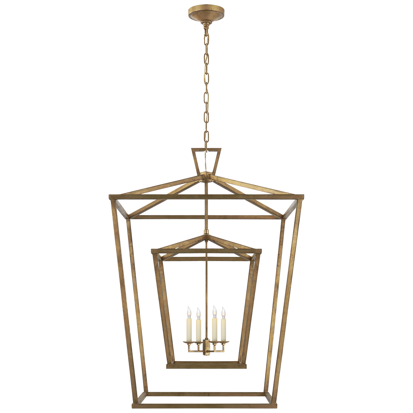 Visual Comfort Darlana Extra Large Double Cage Lantern Polished