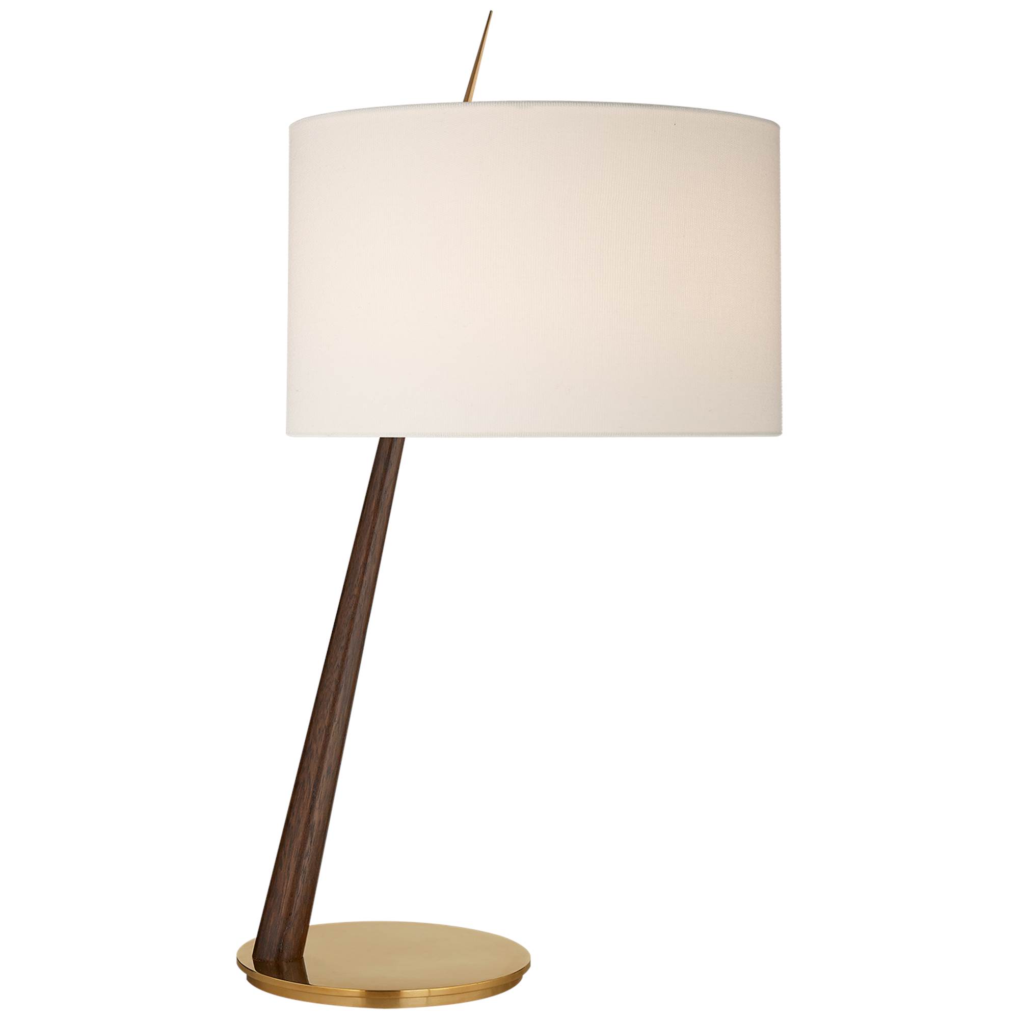 Visual Comfort Stylus Large Angled Table Lamp with Linen Shade - Soft Brass