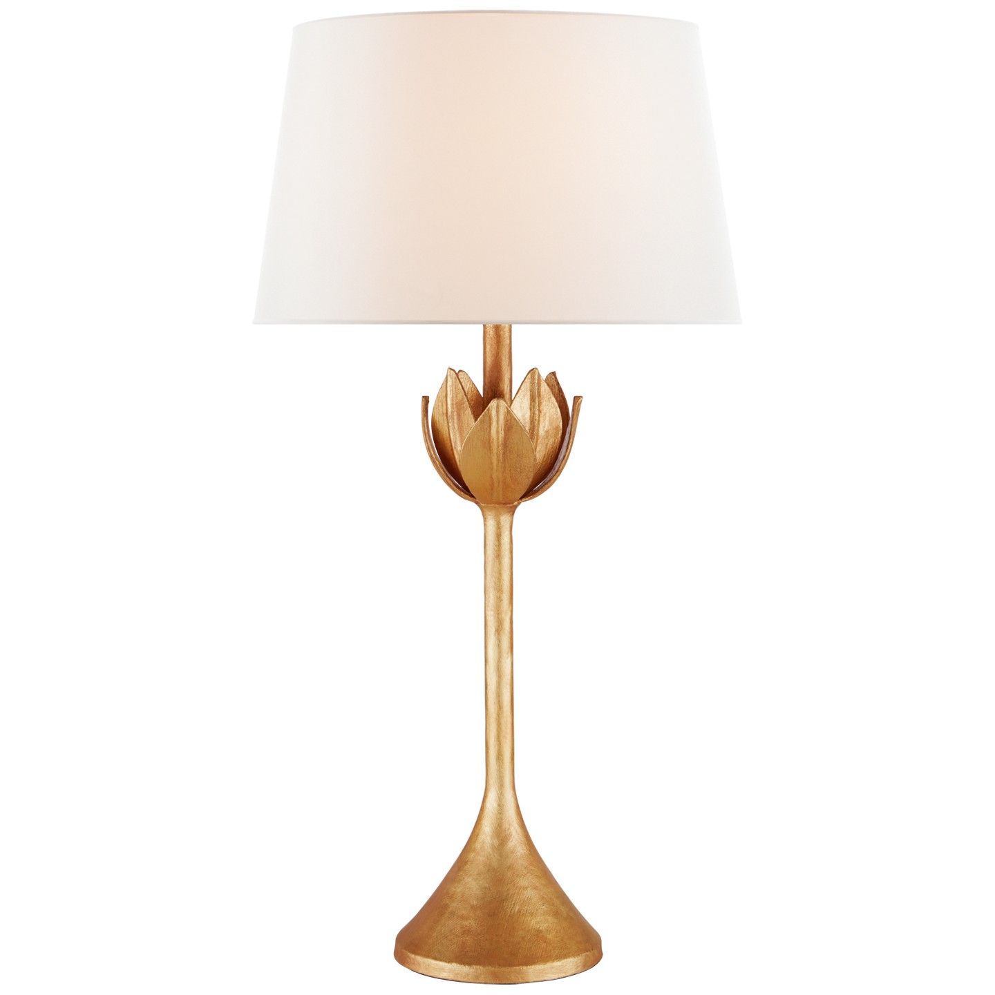 Visual Comfort Alberto Large Table Lamp with Linen Shade Antique Gold