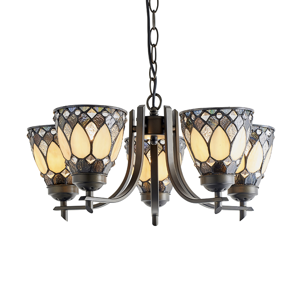 Interiors 1900 Brooklyn 5 Light Chandelier Dark Bronze with