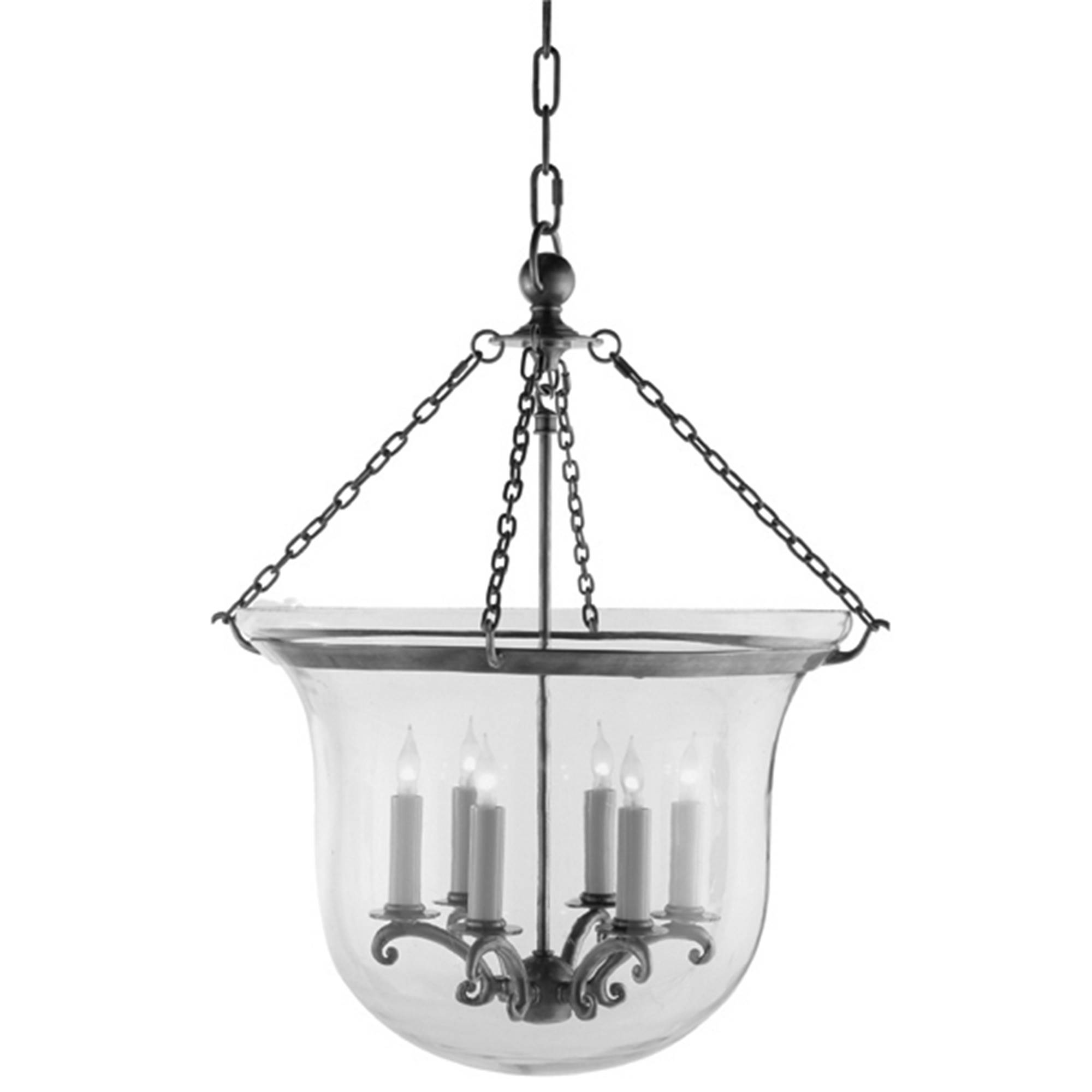 Clear Glass Bell Jar Pendant Lantern