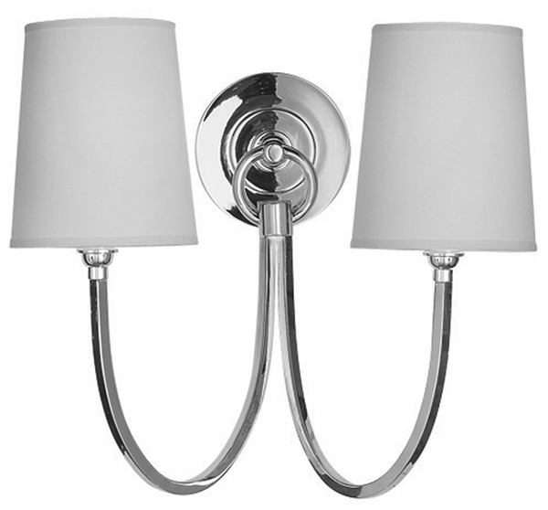 Visual Comfort Reed Double Arm Upward Wall Light with Natural